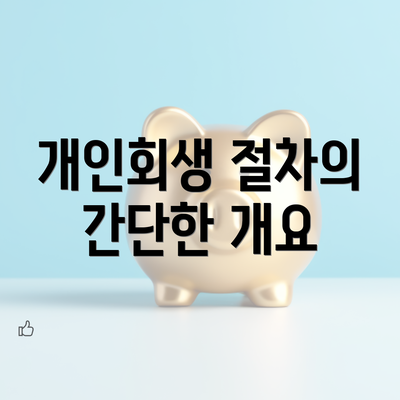 개인회생 절차의 간단한 개요