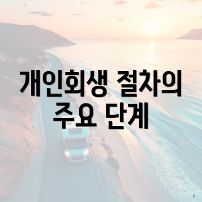 개인회생 절차의 주요 단계