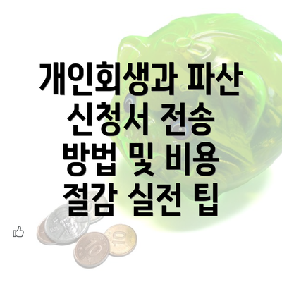 개인회생과 파산 신청서 전송 방법 및 비용 절감 실전 팁