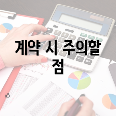 계약 시 주의할 점