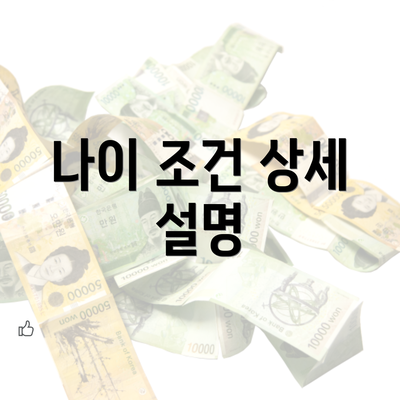 나이 조건 상세 설명