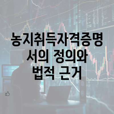 농지취득자격증명서의 정의와 법적 근거