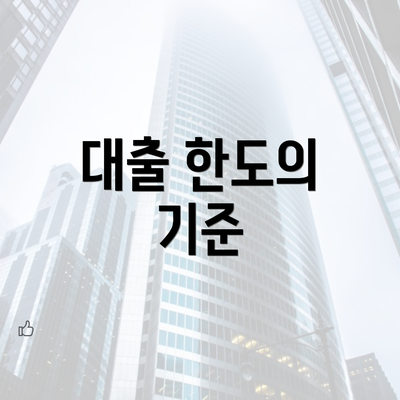 대출 한도의 기준