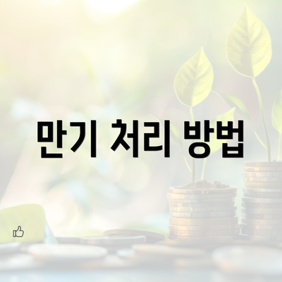 만기 처리 방법