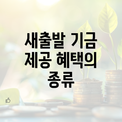 새출발 기금 제공 혜택의 종류