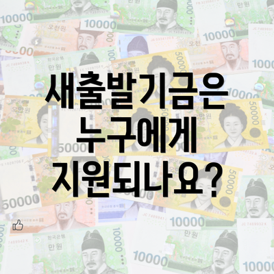 새출발기금은 누구에게 지원되나요?