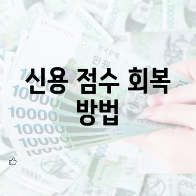 신용 점수 회복 방법