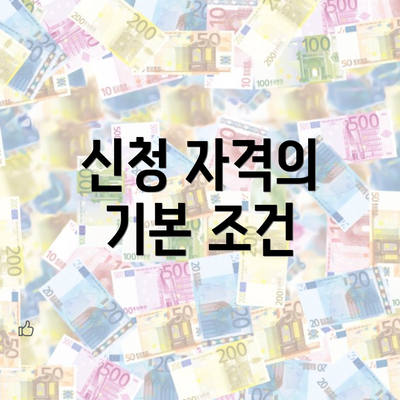 신청 자격의 기본 조건