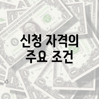 신청 자격의 주요 조건