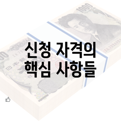 신청 자격의 핵심 사항들