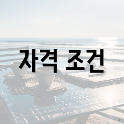 자격 조건