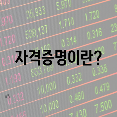 자격증명이란?