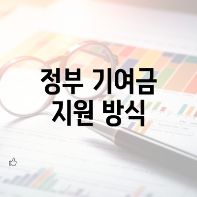 정부 기여금 지원 방식