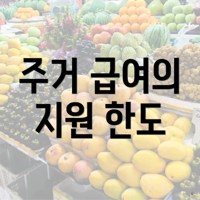 주거 급여의 지원 한도