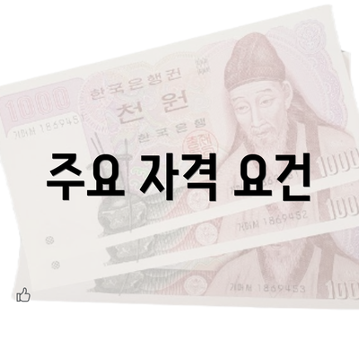 주요 자격 요건