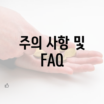 주의 사항 및 FAQ