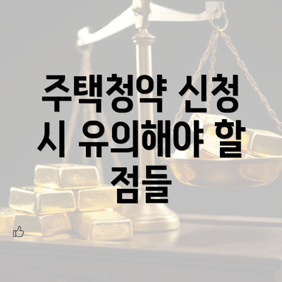 주택청약 신청 시 유의해야 할 점들