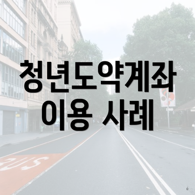 청년도약계좌 이용 사례