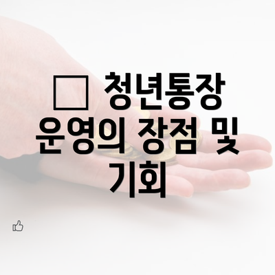 👀 청년통장 운영의 장점 및 기회