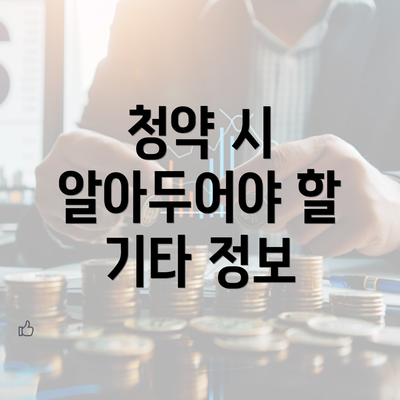 청약 시 알아두어야 할 기타 정보