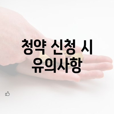 청약 신청 시 유의사항