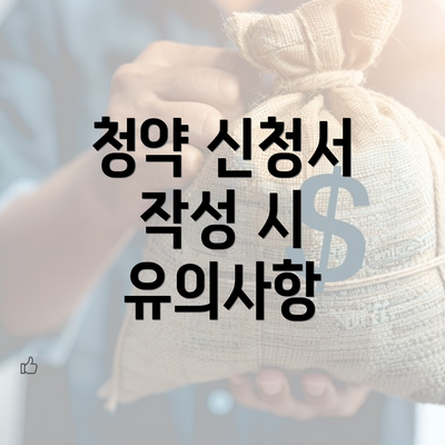 청약 신청서 작성 시 유의사항