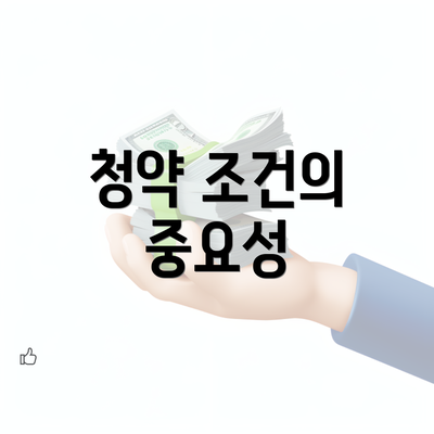 청약 조건의 중요성