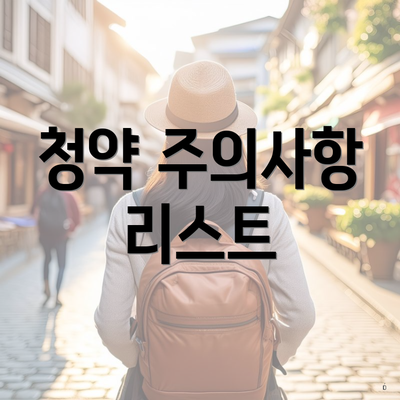 청약 주의사항 리스트