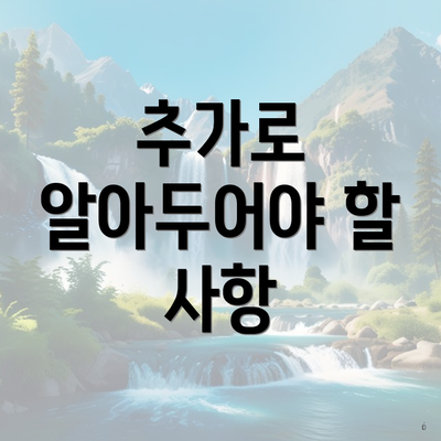 추가로 알아두어야 할 사항