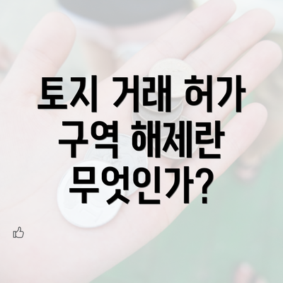 토지 거래 허가 구역 해제란 무엇인가?