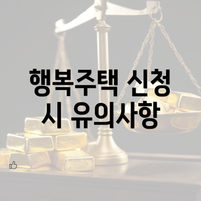 행복주택 신청 시 유의사항