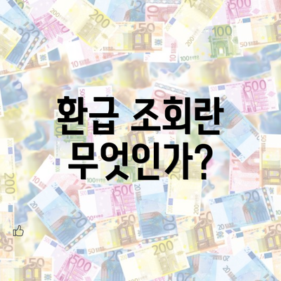 환급 조회란 무엇인가?