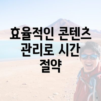 효율적인 콘텐츠 관리로 시간 절약