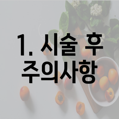 1. 시술 후 주의사항