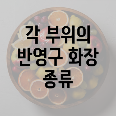 각 부위의 반영구 화장 종류