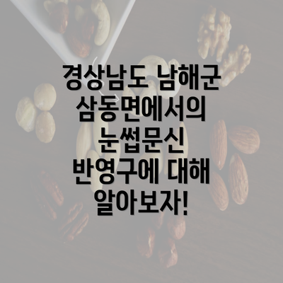 경상남도 남해군 삼동면에서의 눈썹문신 반영구에 대해 알아보자!