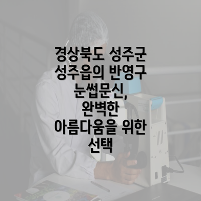 경상북도 성주군 성주읍의 반영구 눈썹문신, 완벽한 아름다움을 위한 선택