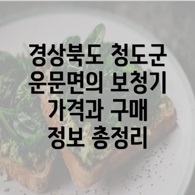 경상북도 청도군 운문면의 보청기 가격과 구매 정보 총정리