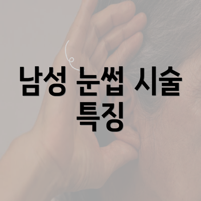 남성 눈썹 시술 특징