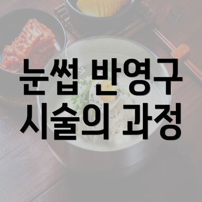 눈썹 반영구 시술의 과정