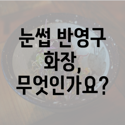 눈썹 반영구 화장, 무엇인가요?