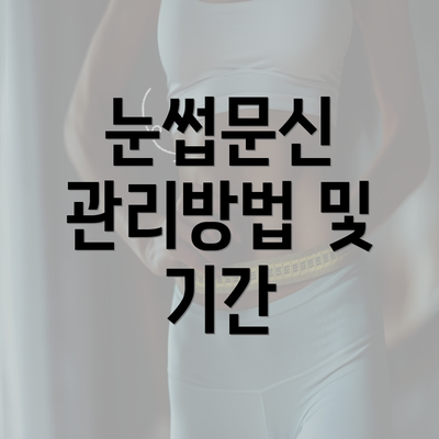 눈썹문신 관리방법 및 기간