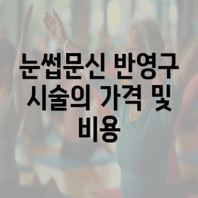 눈썹문신 반영구 시술의 가격 및 비용