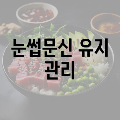 눈썹문신 유지 관리
