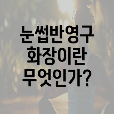 눈썹반영구 화장이란 무엇인가?