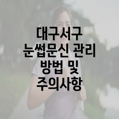 대구서구 눈썹문신 관리 방법 및 주의사항