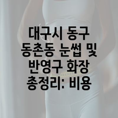 대구시 동구 동촌동 눈썹 및 반영구 화장 총정리: 비용