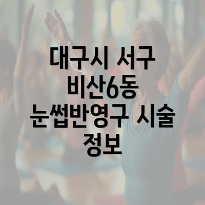 대구시 서구 비산6동 눈썹반영구 시술 정보