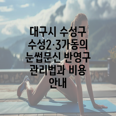 대구시 수성구 수성2·3가동의 눈썹문신 반영구 관리법과 비용 안내