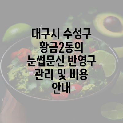 대구시 수성구 황금2동의 눈썹문신 반영구 관리 및 비용 안내